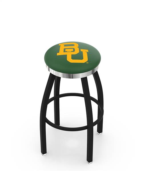  Baylor 25" Swivel Counter Stool with a Black Wrinkle and Chrome Finish  