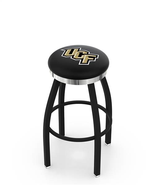  Central Florida 25" Swivel Counter Stool with a Black Wrinkle and Chrome Finish  