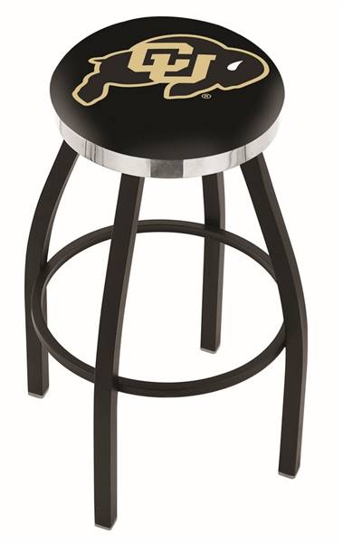  Colorado 25" Swivel Counter Stool with a Black Wrinkle and Chrome Finish  