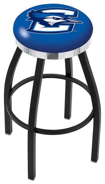  Creighton 25" Swivel Counter Stool with a Black Wrinkle and Chrome Finish  