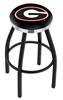  Georgia "G" 25" Swivel Counter Stool with a Black Wrinkle and Chrome Finish  