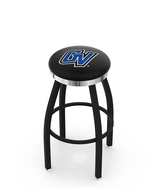  Grand Valley State 25" Swivel Counter Stool with a Black Wrinkle and Chrome Finish  