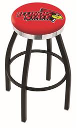  Illinois State 25" Swivel Counter Stool with a Black Wrinkle and Chrome Finish  
