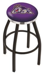  James Madison 25" Swivel Counter Stool with a Black Wrinkle and Chrome Finish  