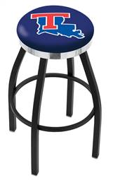  Louisiana Tech 25" Swivel Counter Stool with a Black Wrinkle and Chrome Finish  