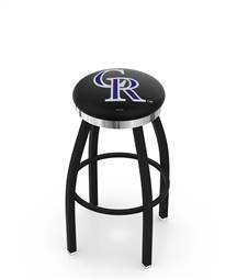  Colorado Rockies 25" Swivel Counter Stool with a Black Wrinkle and Chrome Finish  