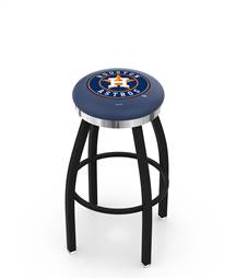  Houston Astros 25" Swivel Counter Stool with a Black Wrinkle and Chrome Finish  