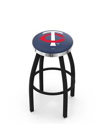  Minnesota Twins 25" Swivel Counter Stool with a Black Wrinkle and Chrome Finish  