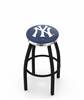  New York Yankees 25" Swivel Counter Stool with a Black Wrinkle and Chrome Finish  