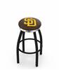  San Diego Padres 25" Swivel Counter Stool with a Black Wrinkle and Chrome Finish  
