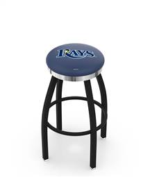  Tampa Bay Rays 25" Swivel Counter Stool with a Black Wrinkle and Chrome Finish  