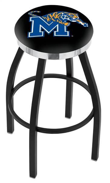  Memphis 25" Swivel Counter Stool with a Black Wrinkle and Chrome Finish  