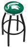  Michigan State 25" Swivel Counter Stool with a Black Wrinkle and Chrome Finish  