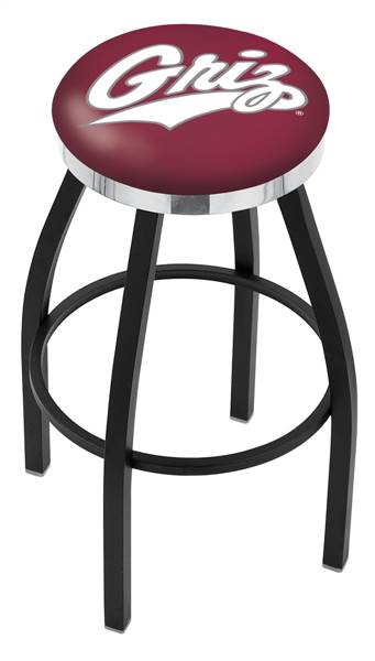  Montana 25" Swivel Counter Stool with a Black Wrinkle and Chrome Finish  