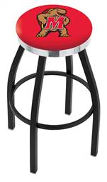  Maryland 25" Swivel Counter Stool with a Black Wrinkle and Chrome Finish  