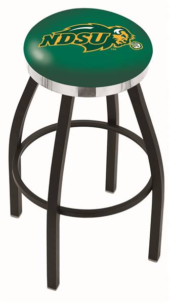  North Dakota State 25" Swivel Counter Stool with a Black Wrinkle and Chrome Finish  