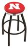  Nebraska 25" Swivel Counter Stool with a Black Wrinkle and Chrome Finish  