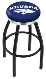  Nevada 25" Swivel Counter Stool with a Black Wrinkle and Chrome Finish  