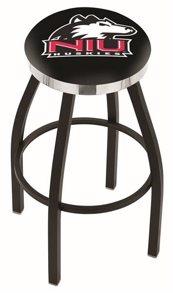  Northern Illinois 25" Swivel Counter Stool with a Black Wrinkle and Chrome Finish  