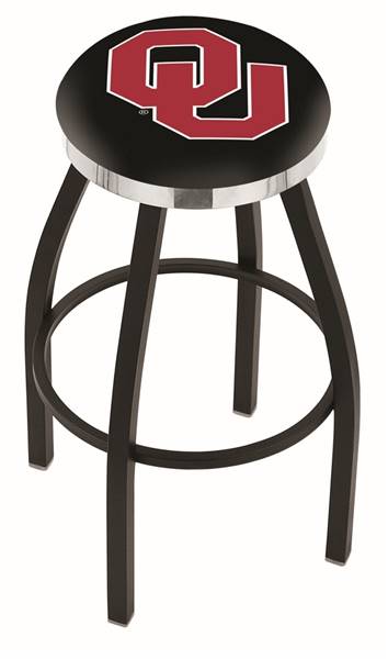  L8B2C Oklahoma 25" Swivel Counter Stool with a Black Wrinkle and Chrome Finish  