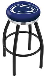  Penn State 25" Swivel Counter Stool with a Black Wrinkle and Chrome Finish  