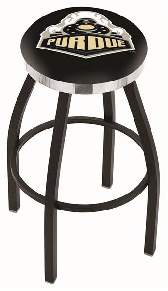  Purdue 25" Swivel Counter Stool with a Black Wrinkle and Chrome Finish  