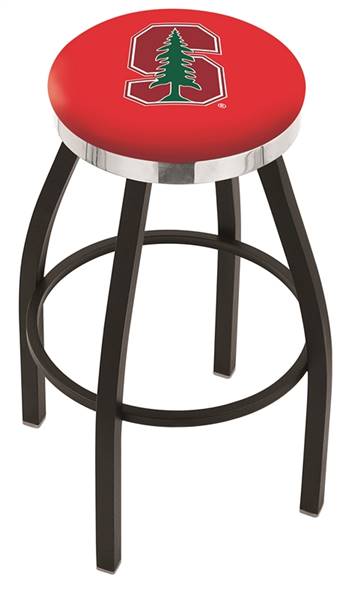  Stanford 25" Swivel Counter Stool with a Black Wrinkle and Chrome Finish  