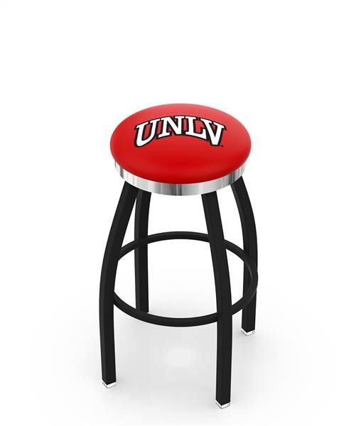  UNLV 25" Swivel Counter Stool with a Black Wrinkle and Chrome Finish  