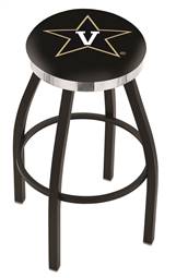  Vanderbilt 25" Swivel Counter Stool with a Black Wrinkle and Chrome Finish  