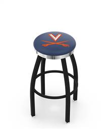  Virginia 25" Swivel Counter Stool with a Black Wrinkle and Chrome Finish  