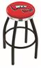  Western Kentucky 25" Swivel Counter Stool with a Black Wrinkle and Chrome Finish  