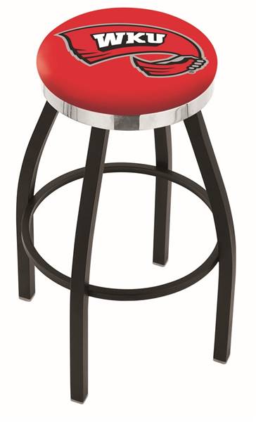  Western Kentucky 25" Swivel Counter Stool with a Black Wrinkle and Chrome Finish  