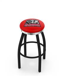  Alabama 30" Swivel Bar Stool with a Black Wrinkle and Chrome Finish  