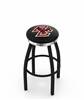  Boston College 30" Swivel Bar Stool with a Black Wrinkle and Chrome Finish  