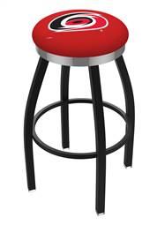  Carolina Hurricanes 30" Swivel Bar Stool with a Black Wrinkle and Chrome Finish  