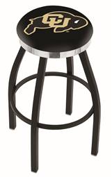  Colorado 30" Swivel Bar Stool with a Black Wrinkle and Chrome Finish  