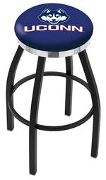  Connecticut 30" Swivel Bar Stool with a Black Wrinkle and Chrome Finish  