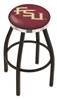  Florida State (Script) 30" Swivel Bar Stool with a Black Wrinkle and Chrome Finish  