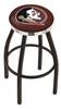  Florida State (Head) 30" Swivel Bar Stool with a Black Wrinkle and Chrome Finish  