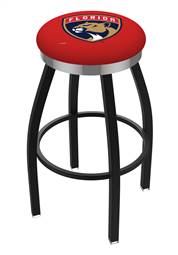  Florida Panthers 30" Swivel Bar Stool with a Black Wrinkle and Chrome Finish  