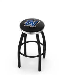  Grand Valley State 30" Swivel Bar Stool with a Black Wrinkle and Chrome Finish  