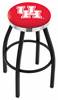  Houston 30" Swivel Bar Stool with a Black Wrinkle and Chrome Finish  