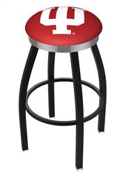  Indiana 30" Swivel Bar Stool with a Black Wrinkle and Chrome Finish  