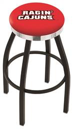  Louisiana-Lafayette 30" Swivel Bar Stool with a Black Wrinkle and Chrome Finish  