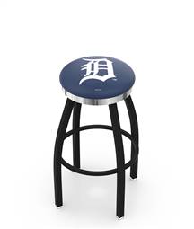  Detroit Tigers 30" Swivel Bar Stool with a Black Wrinkle and Chrome Finish  