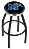  Memphis 30" Swivel Bar Stool with a Black Wrinkle and Chrome Finish  