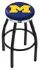  Michigan 30" Swivel Bar Stool with a Black Wrinkle and Chrome Finish  