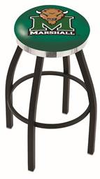  Marshall 30" Swivel Bar Stool with a Black Wrinkle and Chrome Finish  