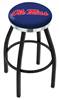  Ole' Miss 30" Swivel Bar Stool with a Black Wrinkle and Chrome Finish  