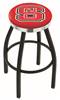  North Carolina State 30" Swivel Bar Stool with a Black Wrinkle and Chrome Finish  